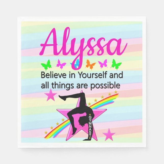 SERVILLETA DE PAPEL CREE EN EL DISEÑO DE GIMNASTICAS (Anverso)