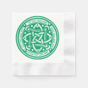 Servilleta De Papel Cree su propio Knot Celtic Shamrock Green Irish