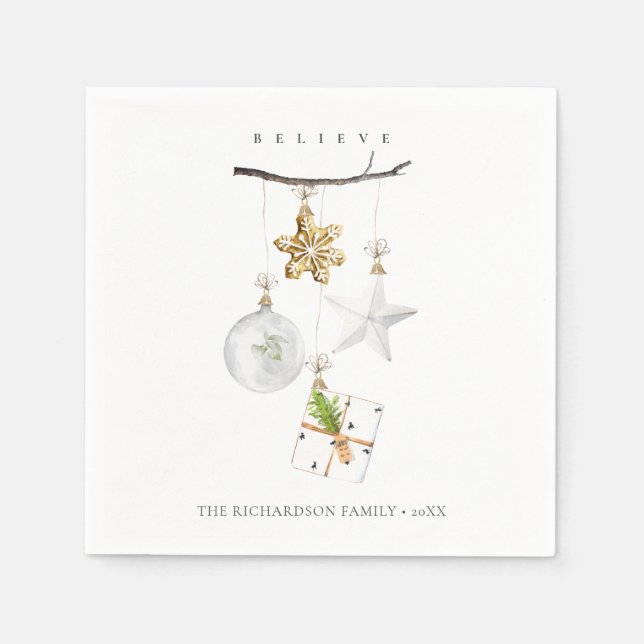 Servilleta De Papel Creen los Ornamentos de Navidad de la Estrella Coo (Anverso)