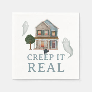 Servilleta De Papel Creep It Real Halloween Casa Embrujada y Fantasm