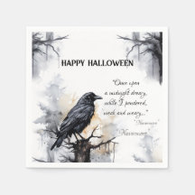 Creepe Black Raven Happy Halloween
