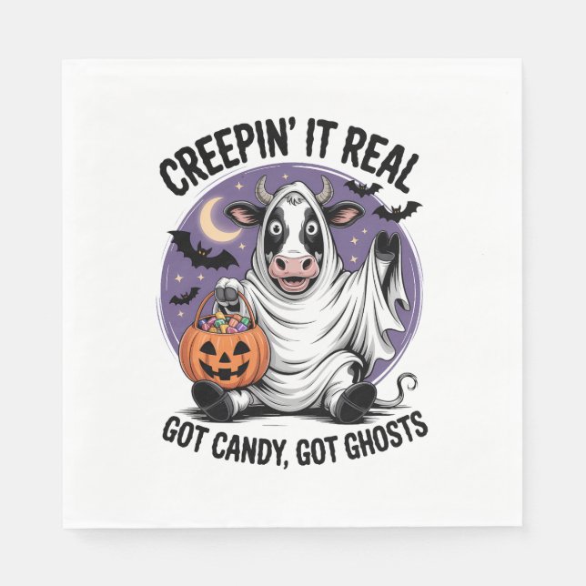 Servilleta De Papel Creepin’ Cow Halloween (Anverso)