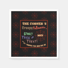 Servilleta De Papel Creepy y colorida web de araña de Halloween person