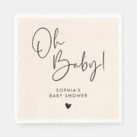 Crema Beige Oh Baby Modern Boho Baby Shower