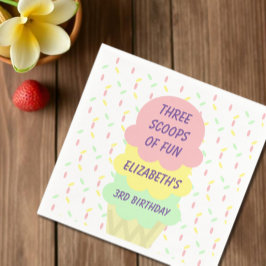 Servilleta De Papel Crema de hielo 3er cumpleaños