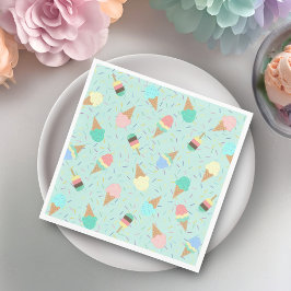 Servilleta De Papel Crema de hielo y espolvorea dulce fiesta de cumple