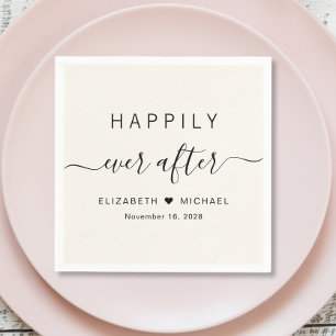 Servilleta De Papel Crema Felices para Siempre Boda
