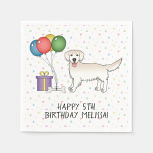 Servilleta De Papel Crema inglesa Golden Retriever Cute Dog - Cumpleañ