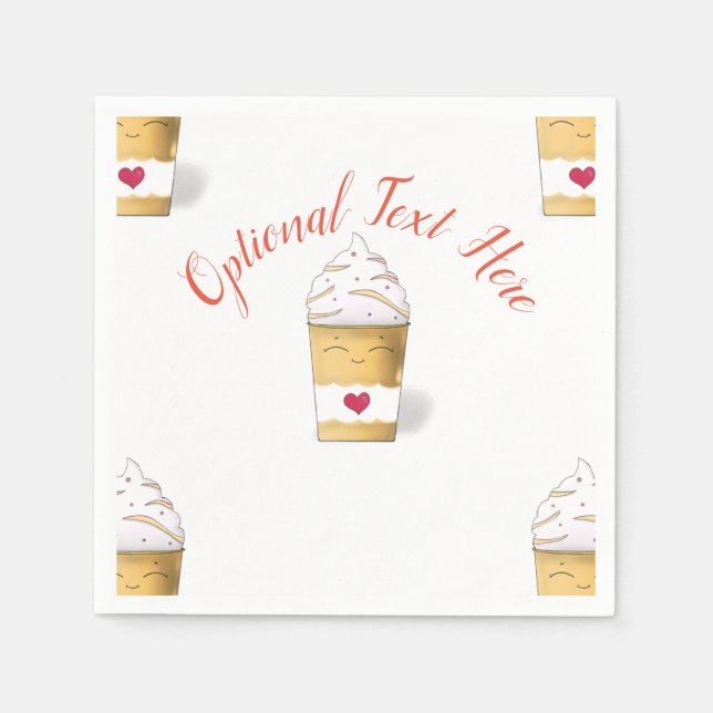 Servilleta De Papel Crema Latte & Whipped (Amarillo) (Anverso)