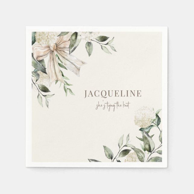 Servilleta De Papel Crema personalizada atando la ducha de nudos (Anverso)