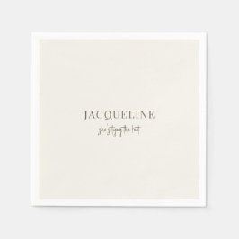 Servilleta De Papel Crema personalizada que ata la ducha simple de nud