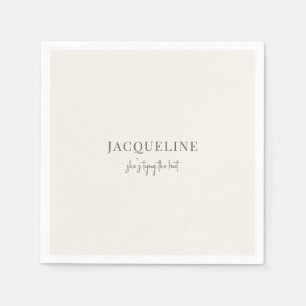 Servilleta De Papel Crema personalizada que ata la ducha simple de nud