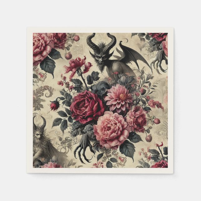 Servilleta De Papel 🔥 Crematorio de Rosas – Victoriano Gótico (Anverso)