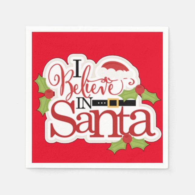 Servilleta De Papel Creo en Santa (Anverso)