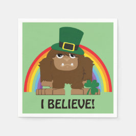 Servilleta De Papel ¡Creo! Leprechaun Bigfoot