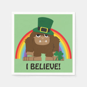 Servilleta De Papel ¡Creo! Leprechaun Bigfoot
