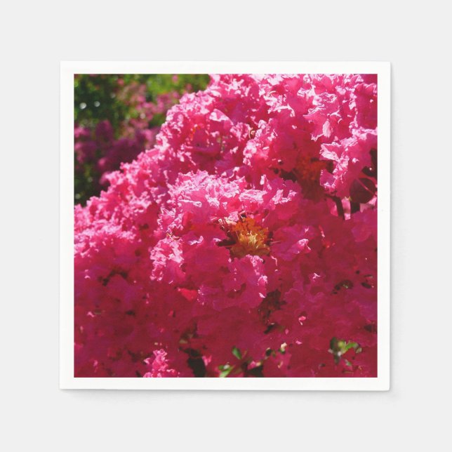 Servilleta De Papel Crepe Myrtle Tree Magenta Floral (Anverso)