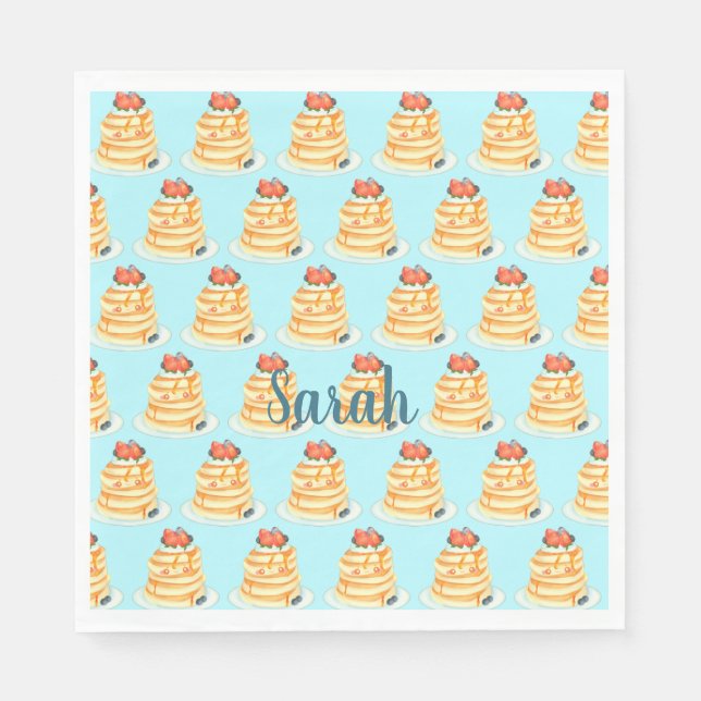 Servilleta De Papel Crepes Fluffy Con Jarabe De Arce, Fruta Y Crema (Anverso)