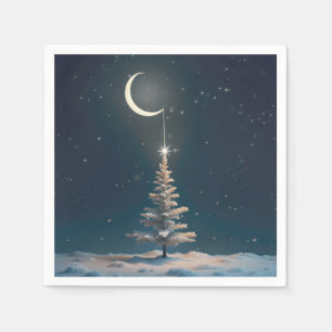 Servilleta De Papel Crescent Moon con una estrella Navidad