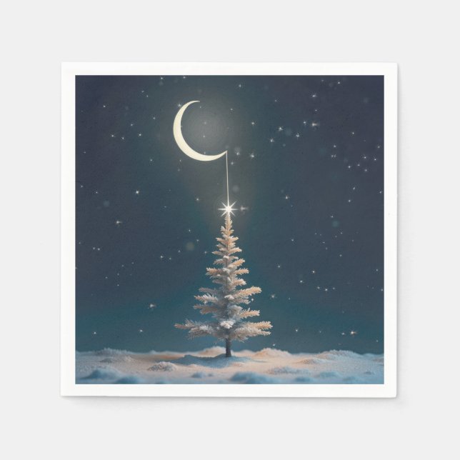 Servilleta De Papel Crescent Moon con una estrella Navidad (Anverso)