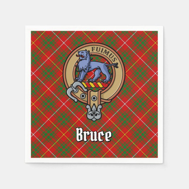 Servilleta De Papel Crest de Clan Bruce sobre tartán (Anverso)