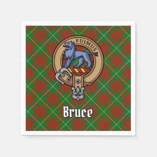 Servilleta De Papel Crest de Clan Bruce sobre tartán de caza