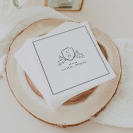 Servilleta De Papel Crest de monograma de boda BRUNSWICK