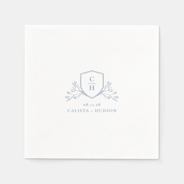 Servilleta De Papel Crest de monograma de BODAS BRUNSWICK (Anverso)