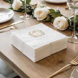 Servilleta De Papel Crest de Monograma de Cochecito de Bebé   Ducha de