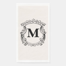 Servilleta De Papel Crest de monograma personalizado beige