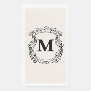 Servilleta De Papel Crest de monograma personalizado beige
