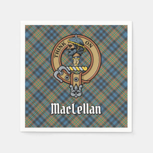 Servilleta De Papel Crest del Clan MacLellan sobre antiguo tartán