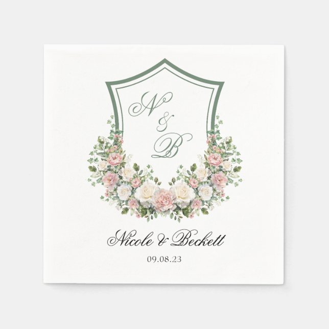 Servilleta De Papel Crest Floral Rosa (Anverso)