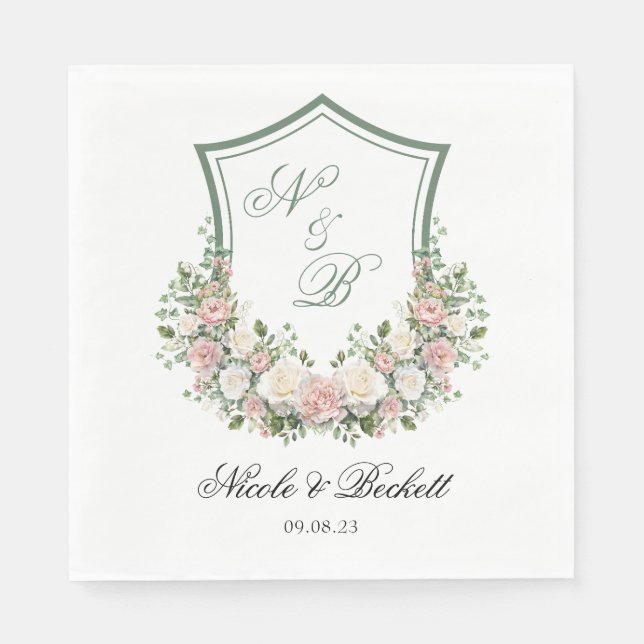 Servilleta De Papel Crest Floral Rosa (Anverso)