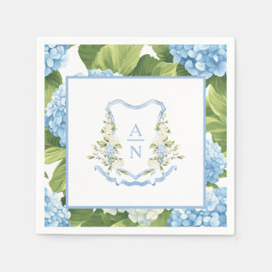 Servilleta De Papel Crest Monograma de Hortensia Azul