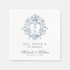 Servilleta De Papel Crest Monograma Vintage Regencia Texto Personaliza