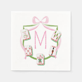 Servilleta De Papel Crest y lazo festivo de Mah Jongg elegante