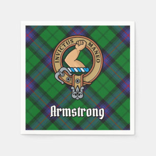 Servilleta De Papel Crestá de Clan Armstrong sobre Tartán