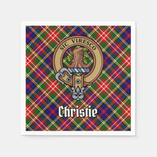Servilleta De Papel Crestón del Clan Christie sobre Tartán