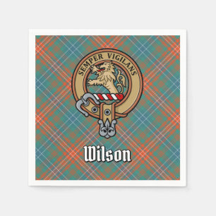 Servilleta De Papel Crestón del Clan Wilson sobre antiguo tartán