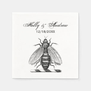 Servilleta De Papel Crestón Heraldico Vintage Abeja Escudo de Armas Em
