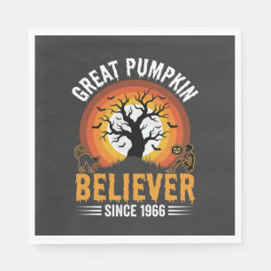 Servilleta De Papel Creyente de la Gran Calabaza de Halloween Esquelet