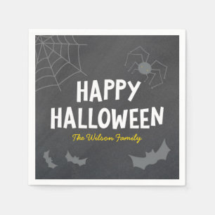 Servilleta De Papel Criaturas encantadoras de Chalkboard Feliz Hallowe