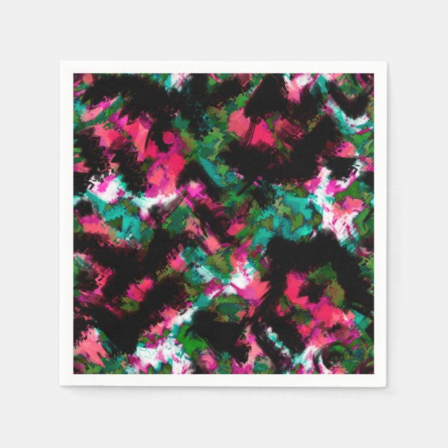 Servilleta De Papel Crimen abstracto negro (Anverso)