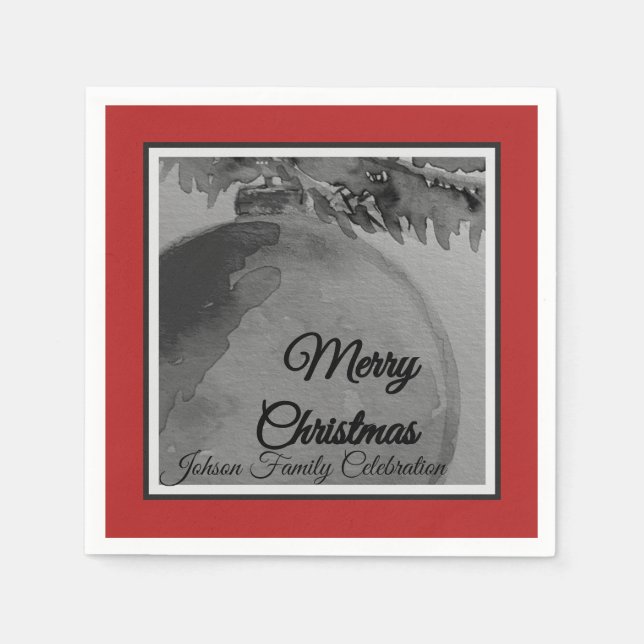 Servilleta De Papel Crimson Ornament Christmas – Holiday  (Anverso)