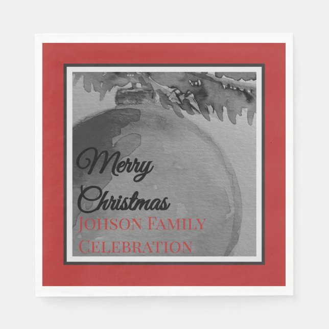 Servilleta De Papel Crimson Ornament Christmas – Holiday  (Anverso)