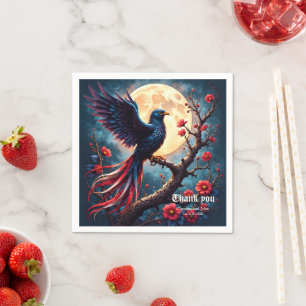 Servilleta De Papel Crimsonwing bajo la luz de la luna – Ave de fantas