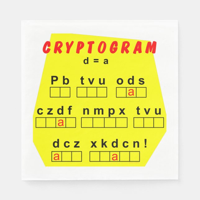 Servilleta De Papel Criptograma amarillo (Anverso)