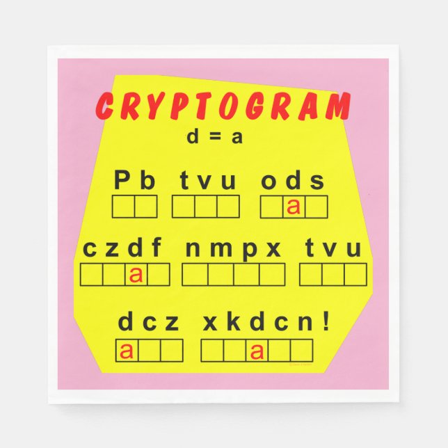 Servilleta De Papel Criptograma amarillo (Anverso)