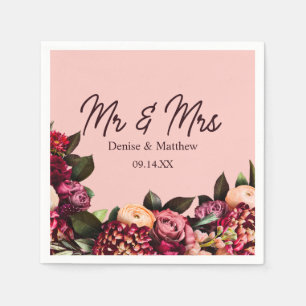 Servilleta De Papel Crisantemo romántico en rosa gossamer